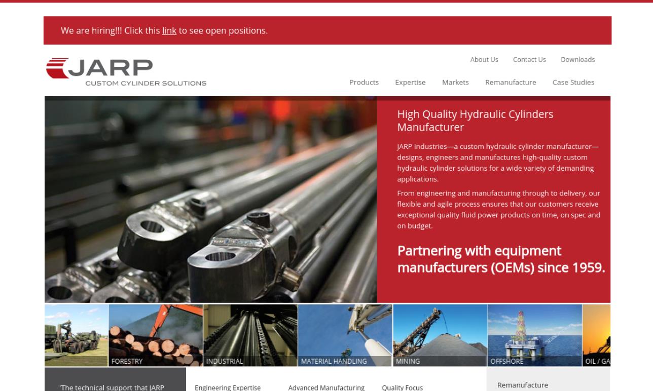 Jarp Industries Inc. Hydraulic Cylinder Manufacturers
